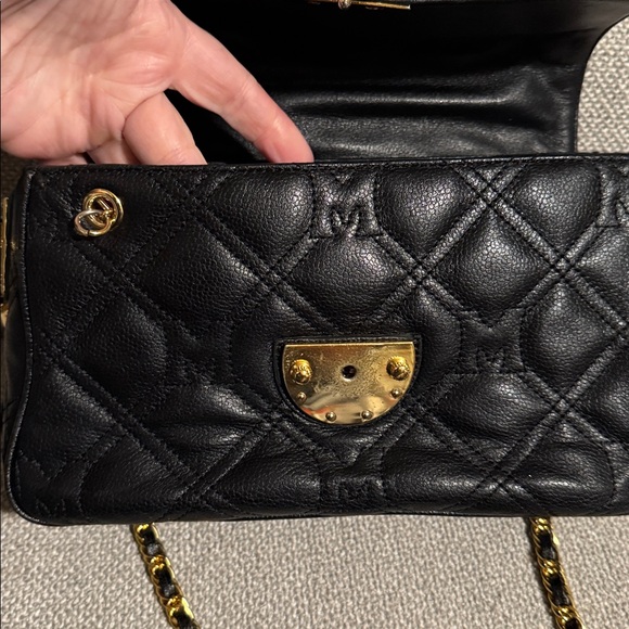 Bundle ONLY Metrocity Black Quilted Leather Crossbody Bag with Gold Details - Picture 13 of 17